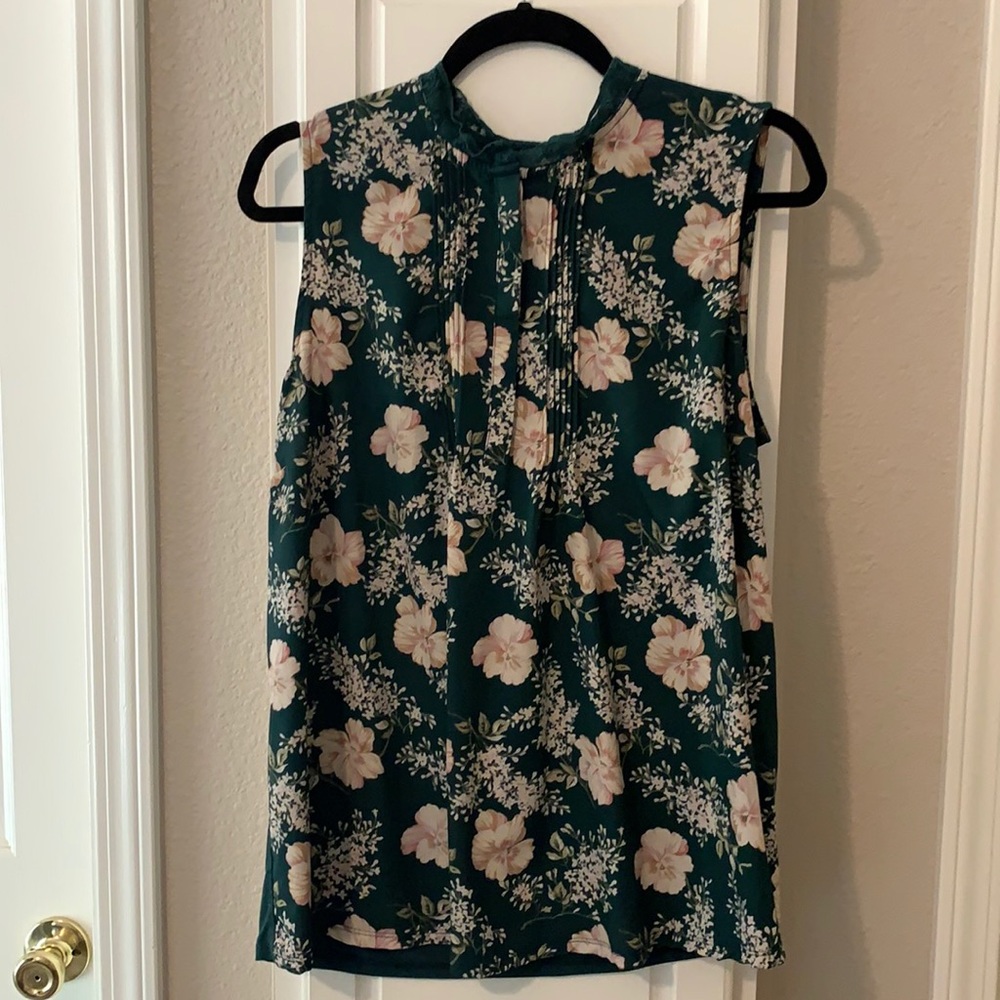Sleeveless floral blouse